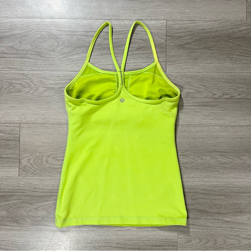 Lululemon Neon Lime Green Power Y Tank Top Size 4
